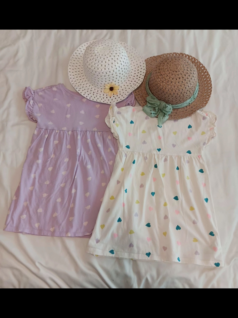 Old Navy Girls' Heart-Print Dresses - Lavender and White